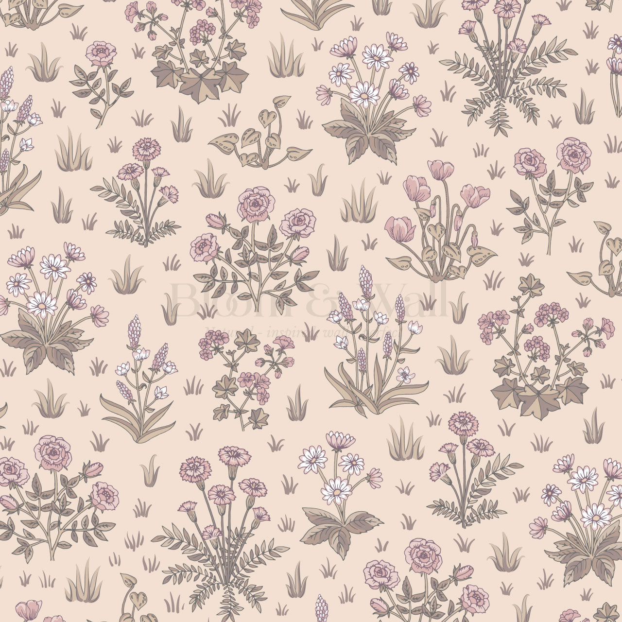 Juliet Country Garden Mauve Wallpaper