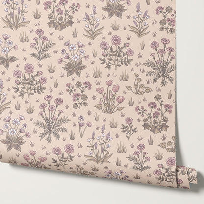 Juliet Country Garden Mauve Wallpaper