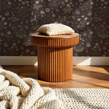 Juliet Country Garden Burgundy Wallpaper