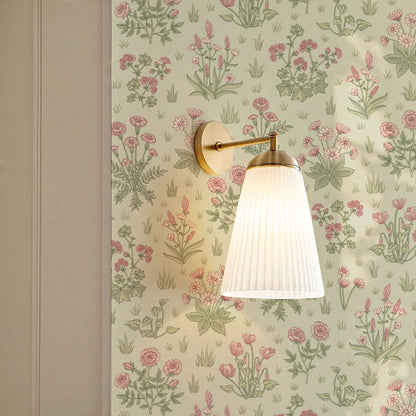 Juliet Country Garden Blush Green Wallpaper