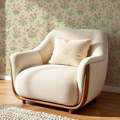 Juliet Country Garden Blush Green Wallpaper