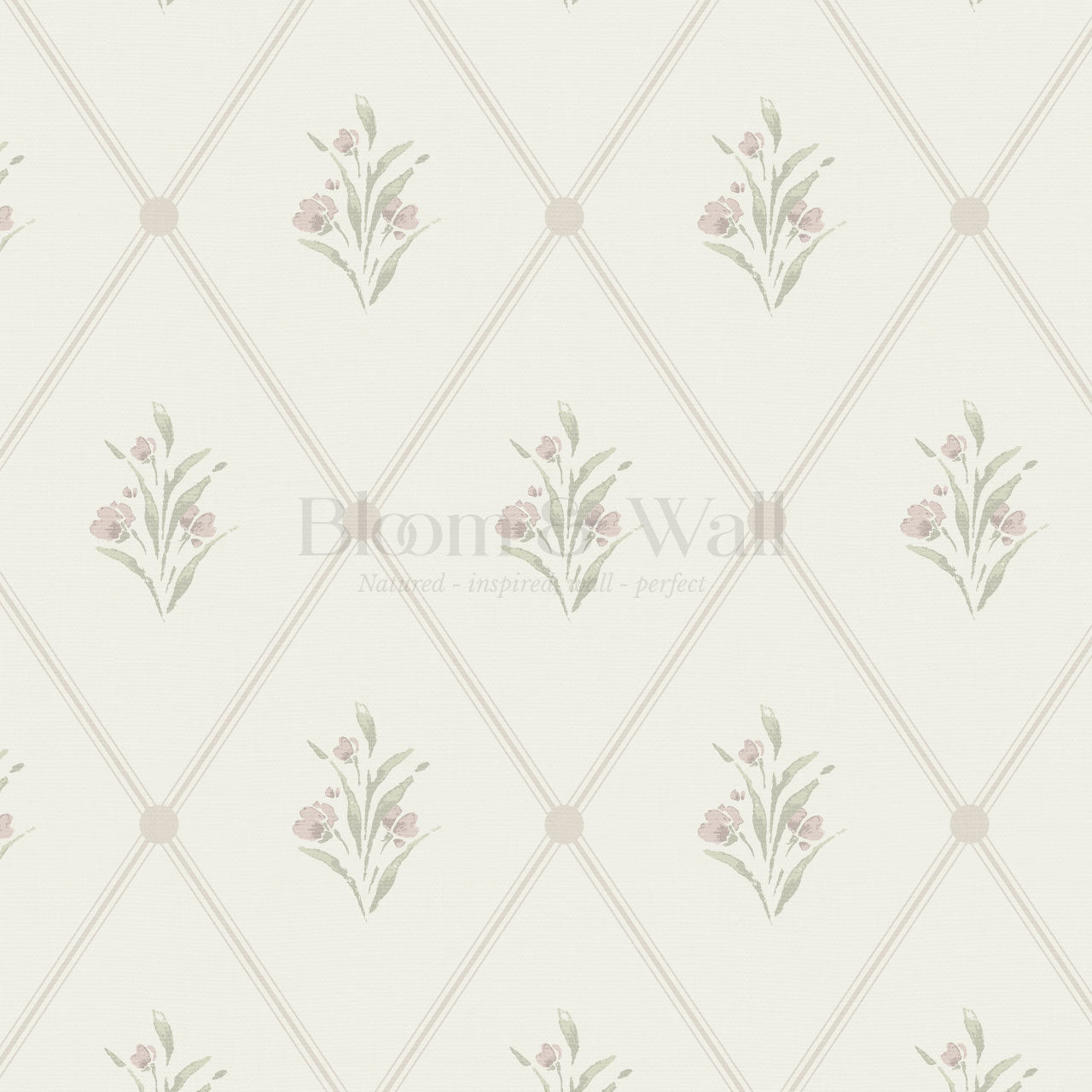 Juliette Diamond Florals Blush Pink Wallpaper