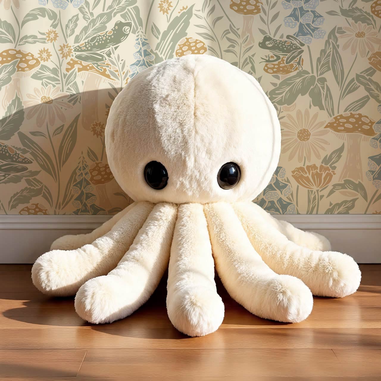 Juni The Mushroom Garden's Little Frogs Sage Sky Wallpaper