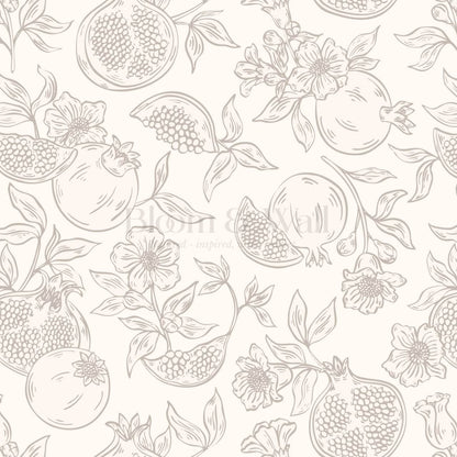 Juniper Pomegranate Passion Cream Wallpaper