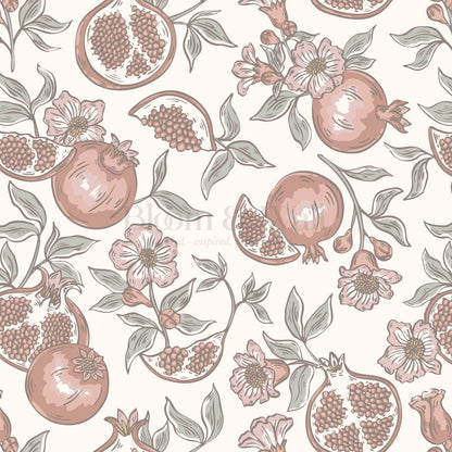 Juniper Pomegranate Passion Mauve Cream Wallpaper