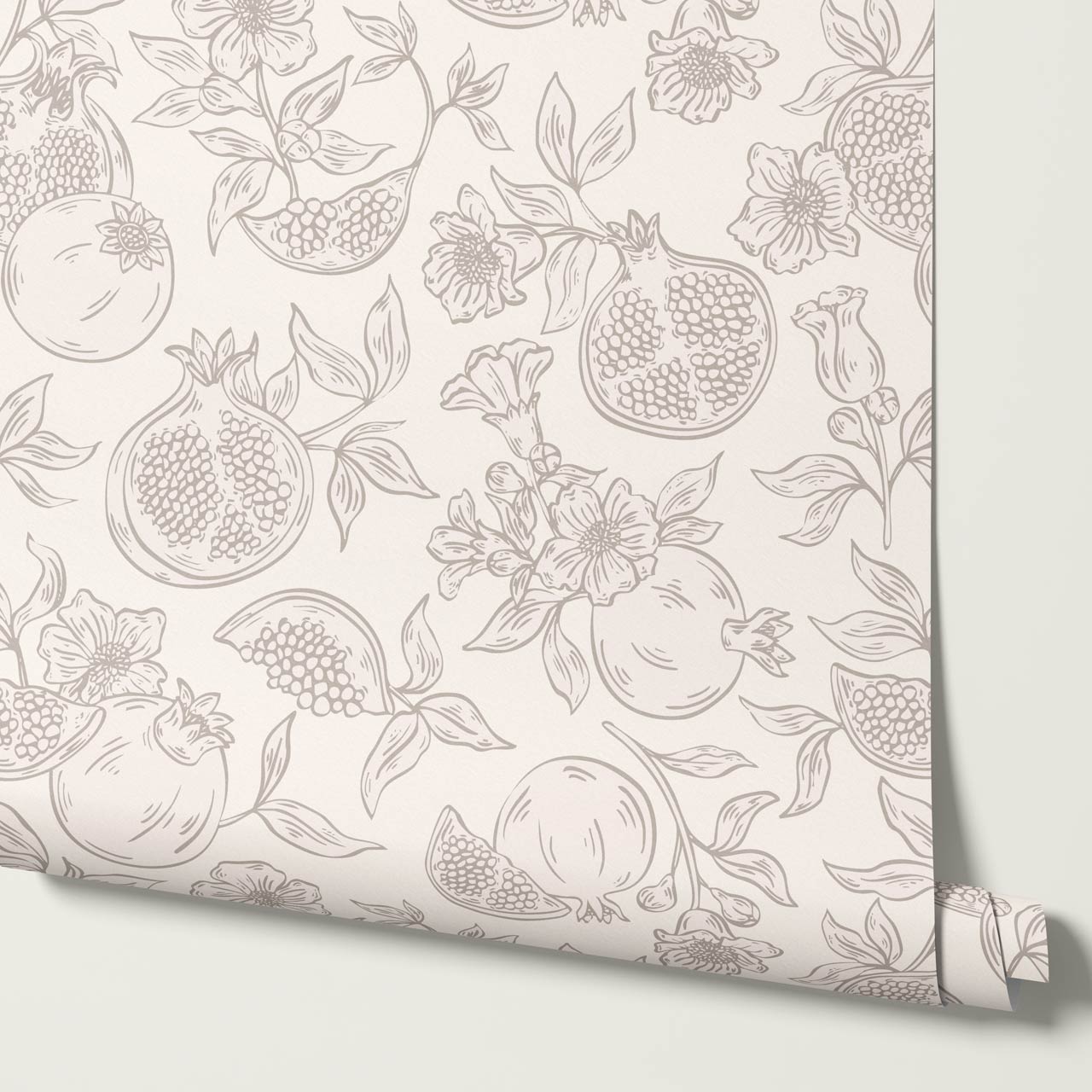 Juniper Pomegranate Passion Cream Wallpaper