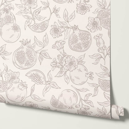 Juniper Pomegranate Passion Cream Wallpaper