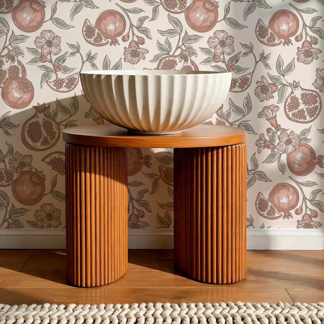 Juniper Pomegranate Passion Mauve Cream Wallpaper