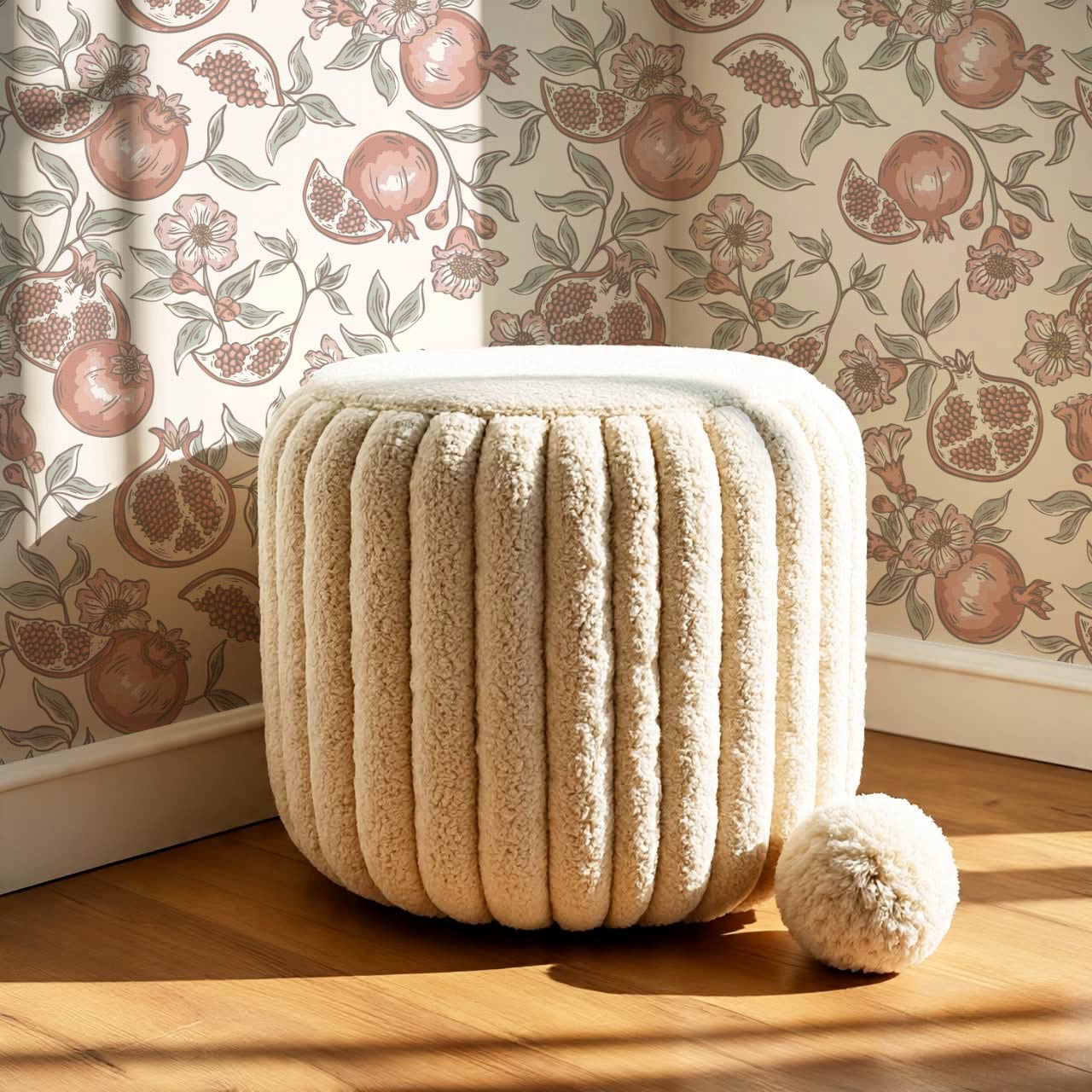 Juniper Pomegranate Passion Mauve Cream Wallpaper