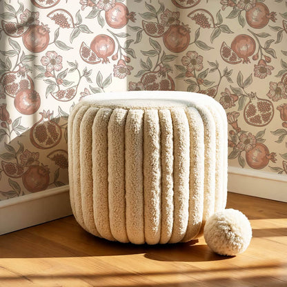 Juniper Pomegranate Passion Mauve Cream Wallpaper