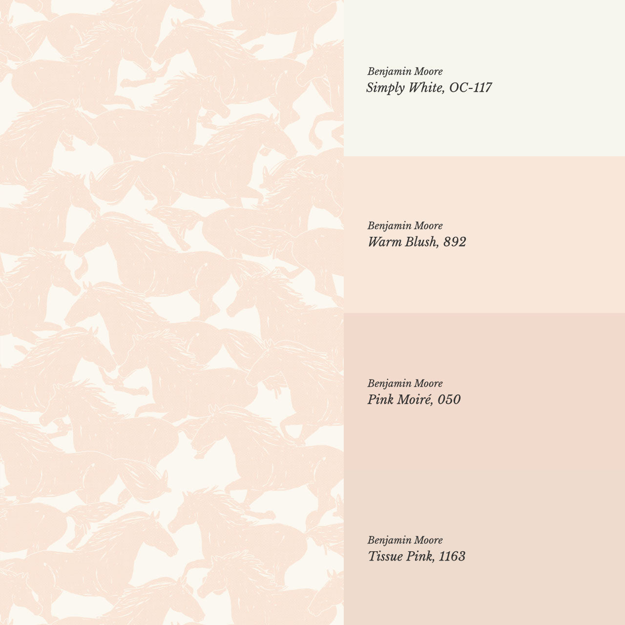 Reagan Wild Horses Baby Pink Wallpaper