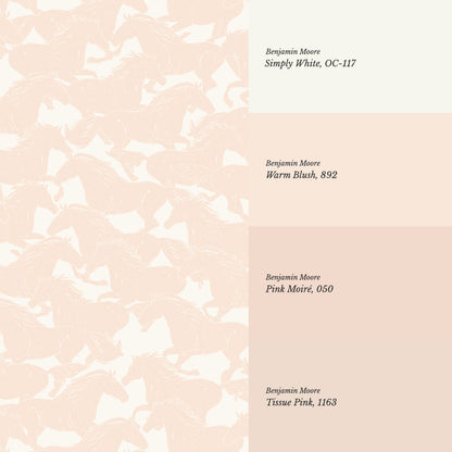 Reagan Wild Horses Baby Pink Wallpaper