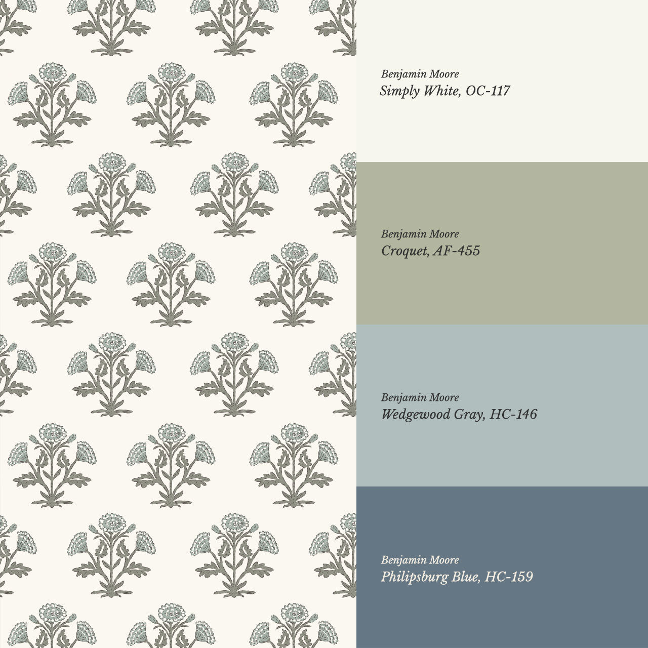 Kaia Block Marigold Pale Teal Green Wallpaper