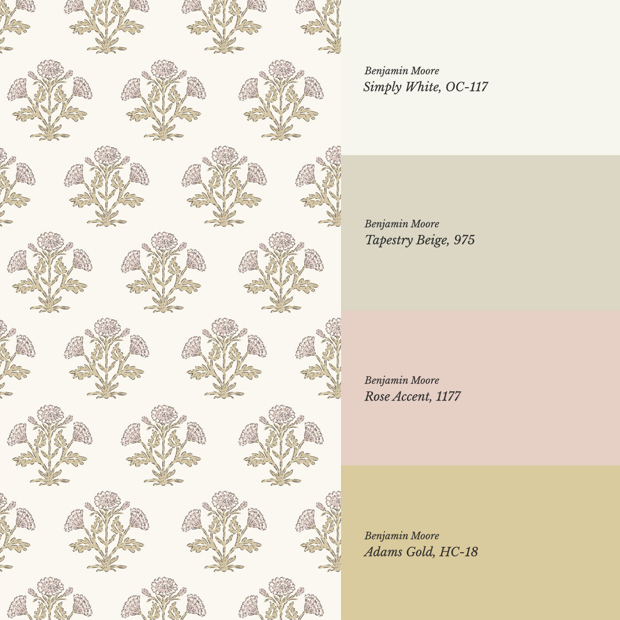 Kaia Block Marigold Dusty Pink Ochre Wallpaper