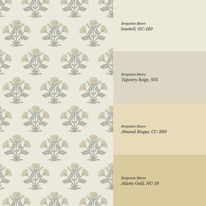 Kaia Block Marigold Ochre Oat Wallpaper