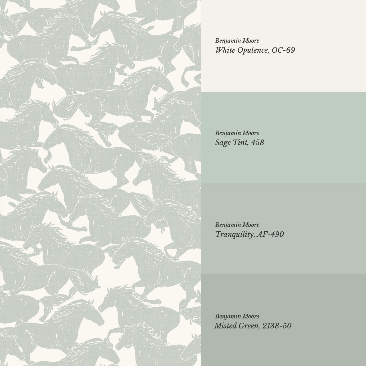 Reagan Wild Horses Sea Salt Wallpaper