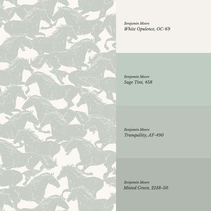 Reagan Wild Horses Sea Salt Wallpaper