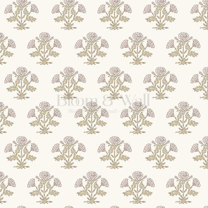 Kaia Block Marigold Dusty Pink Ochre Wallpaper