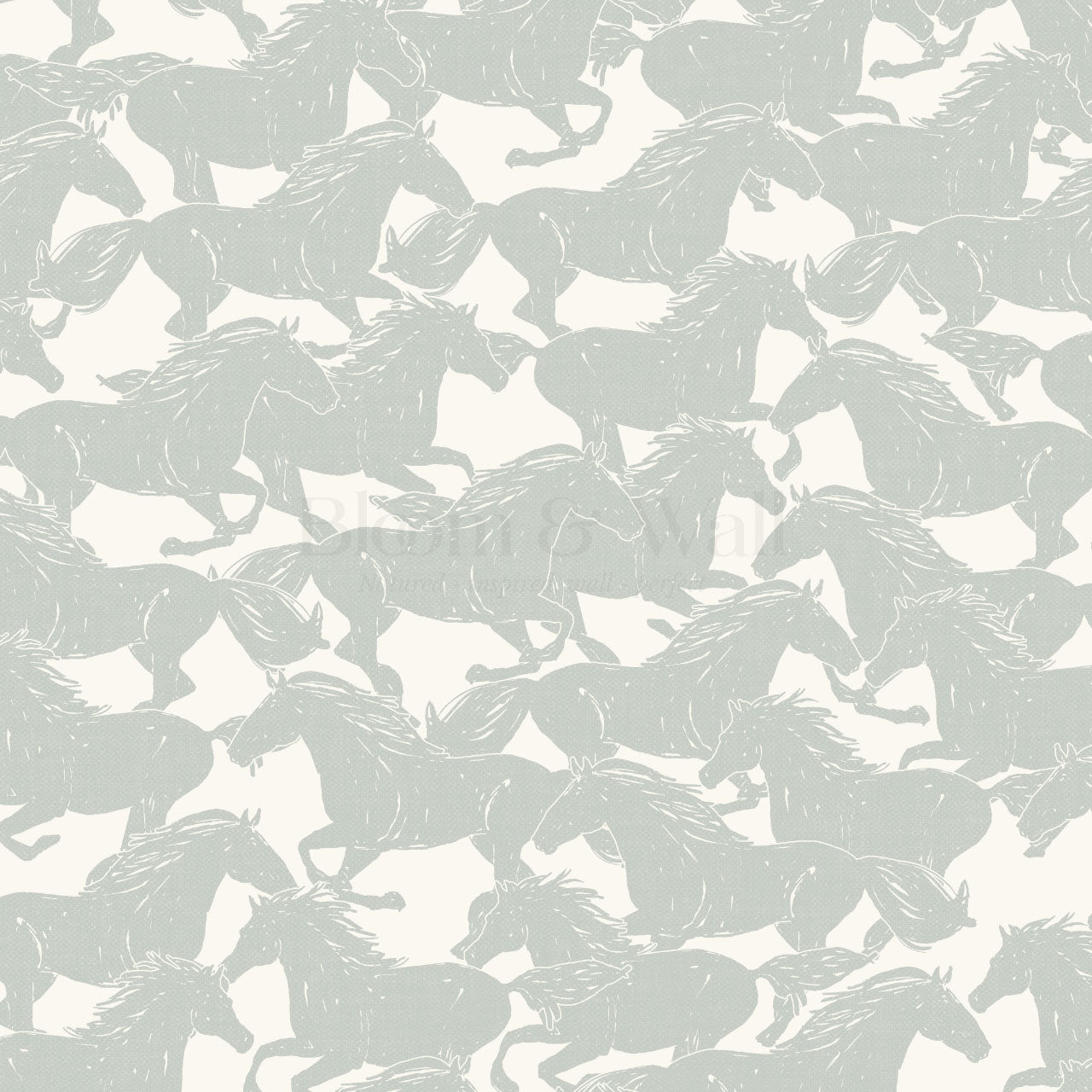 Reagan Wild Horses Sea Salt Wallpaper