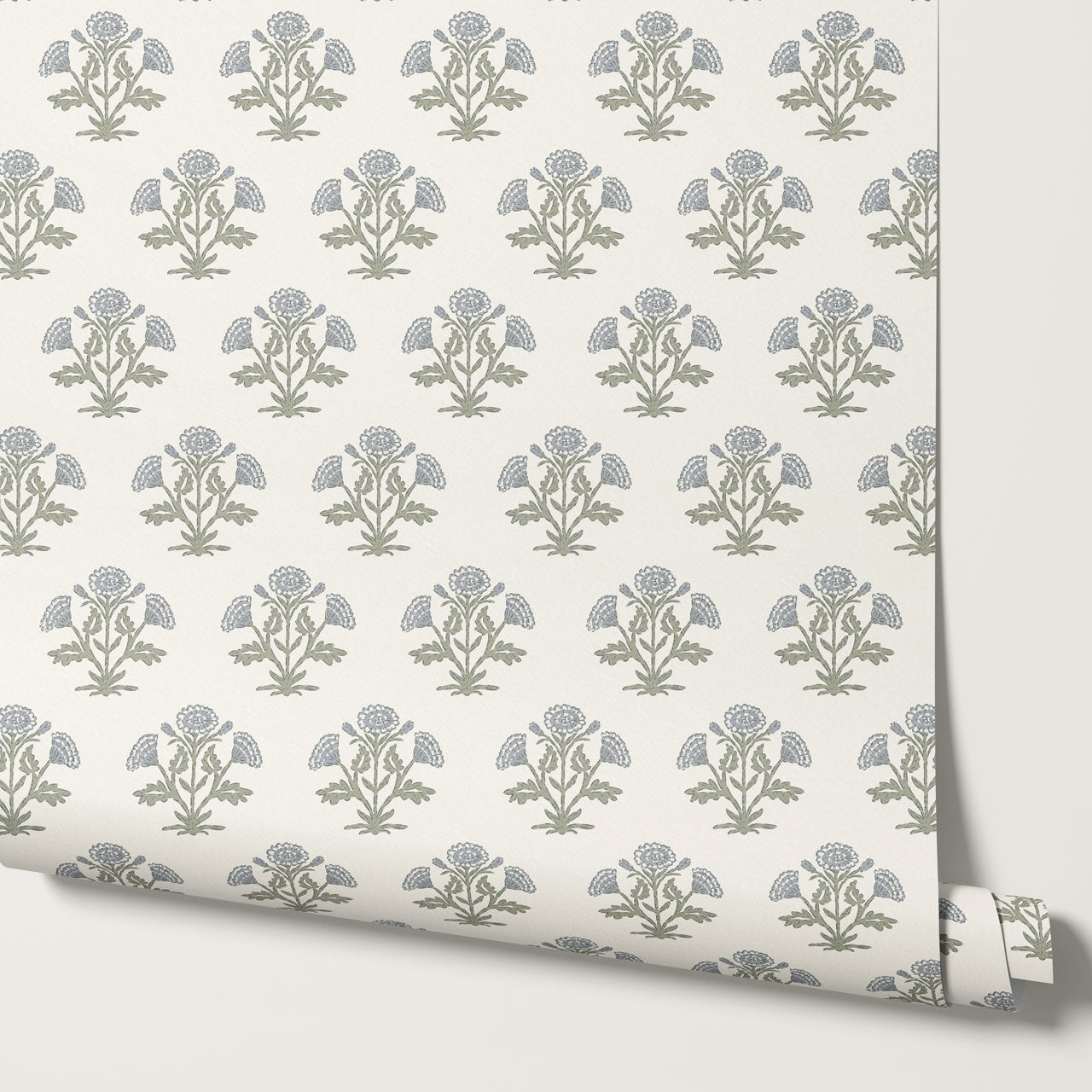 Kaia Block Marigold Blue Green Wallpaper