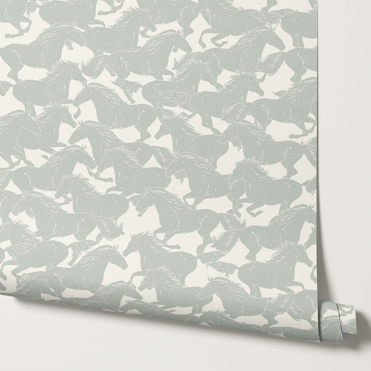Reagan Wild Horses Sea Salt Wallpaper