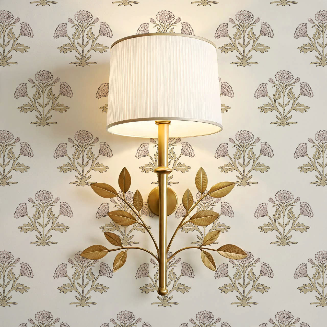 Kaia Block Marigold Dusty Pink Ochre Wallpaper