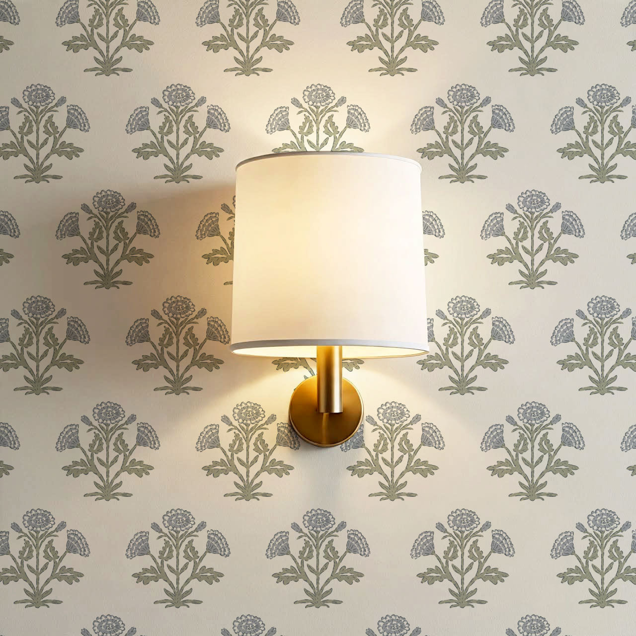 Kaia Block Marigold Blue Green Wallpaper