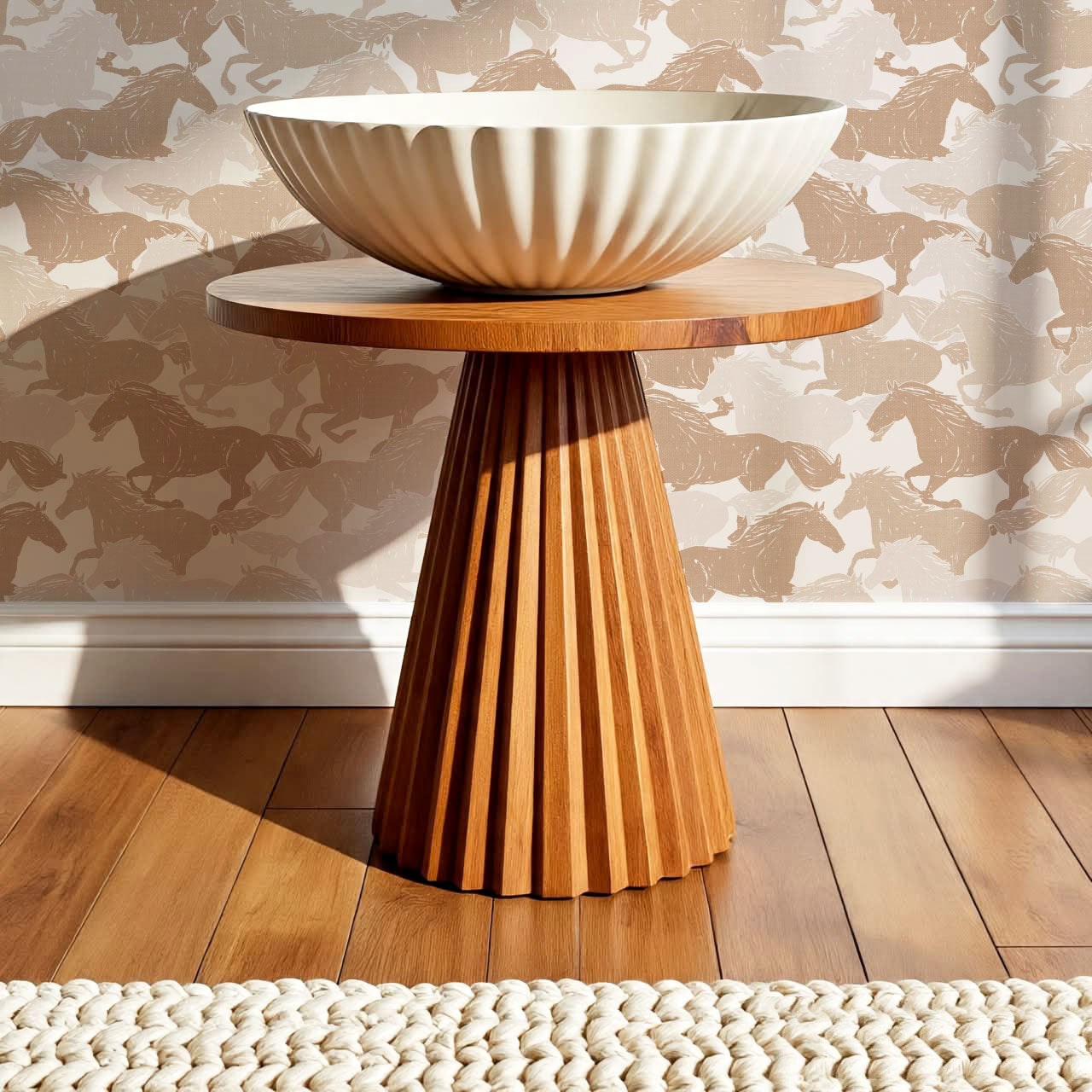 Reagan Wild Horses Beige Wallpaper