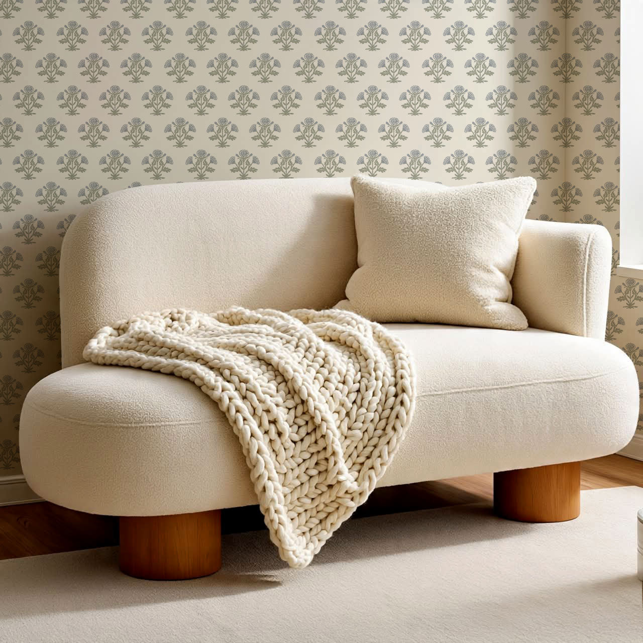 Kaia Block Marigold Blue Green Wallpaper