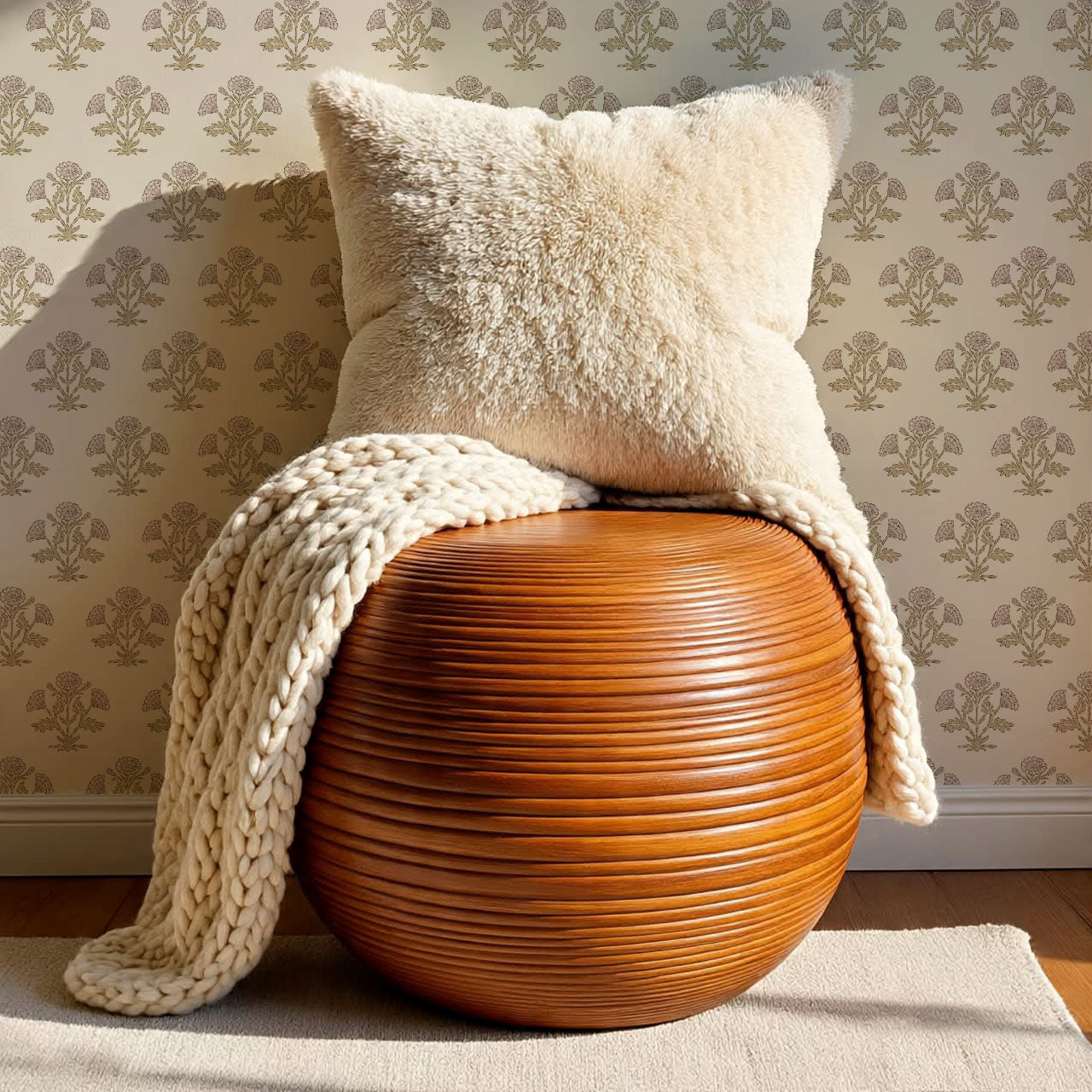 Kaia Block Marigold Dusty Pink Ochre Wallpaper