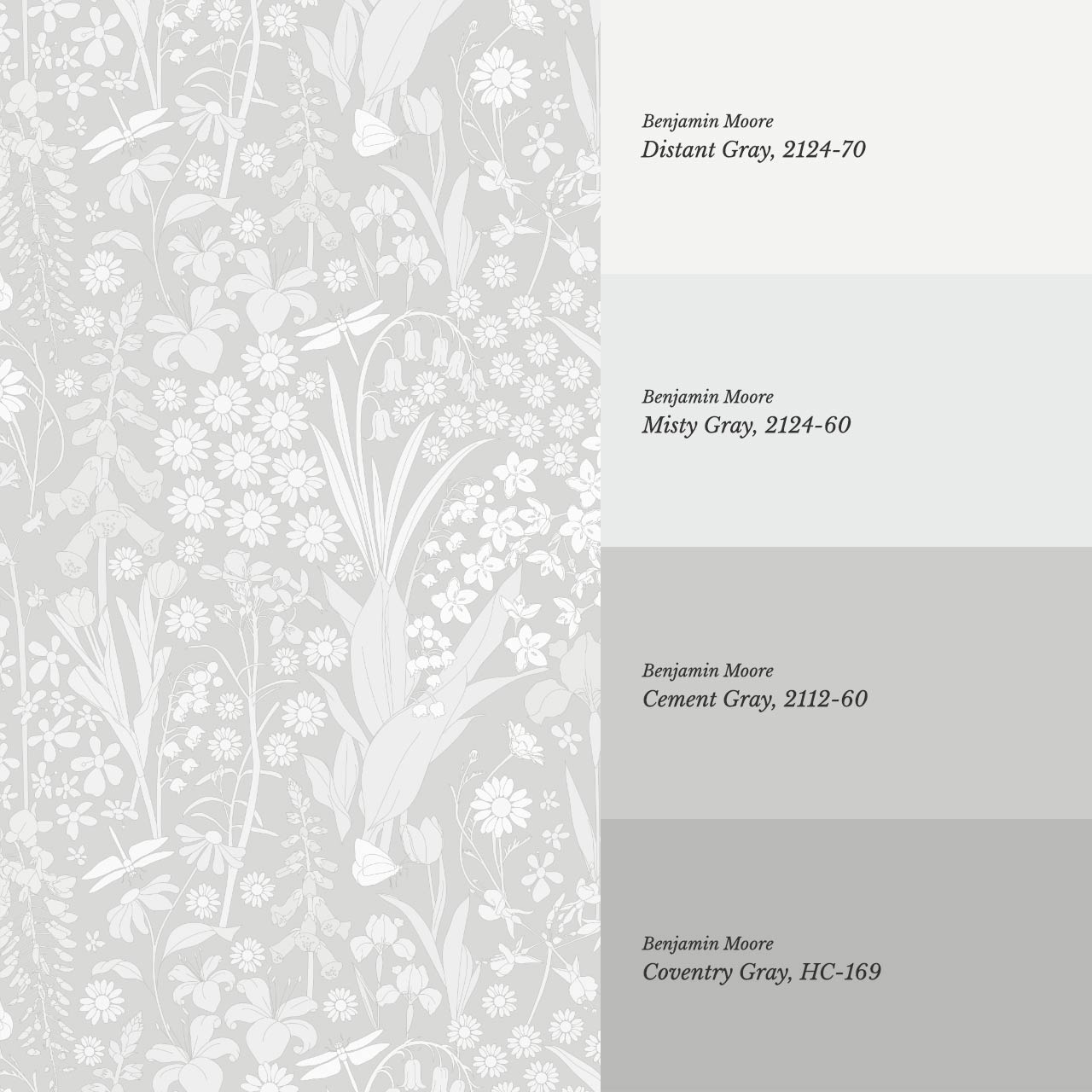 Kaira Secret Garden Light Gray Wallpaper