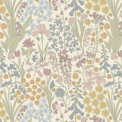Kaira Secret Garden Cream Wallpaper