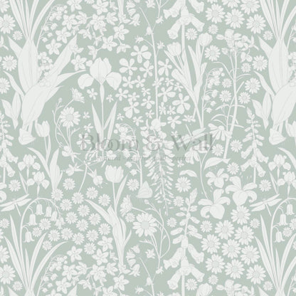 Kaira Secret Garden Sage Wallpaper