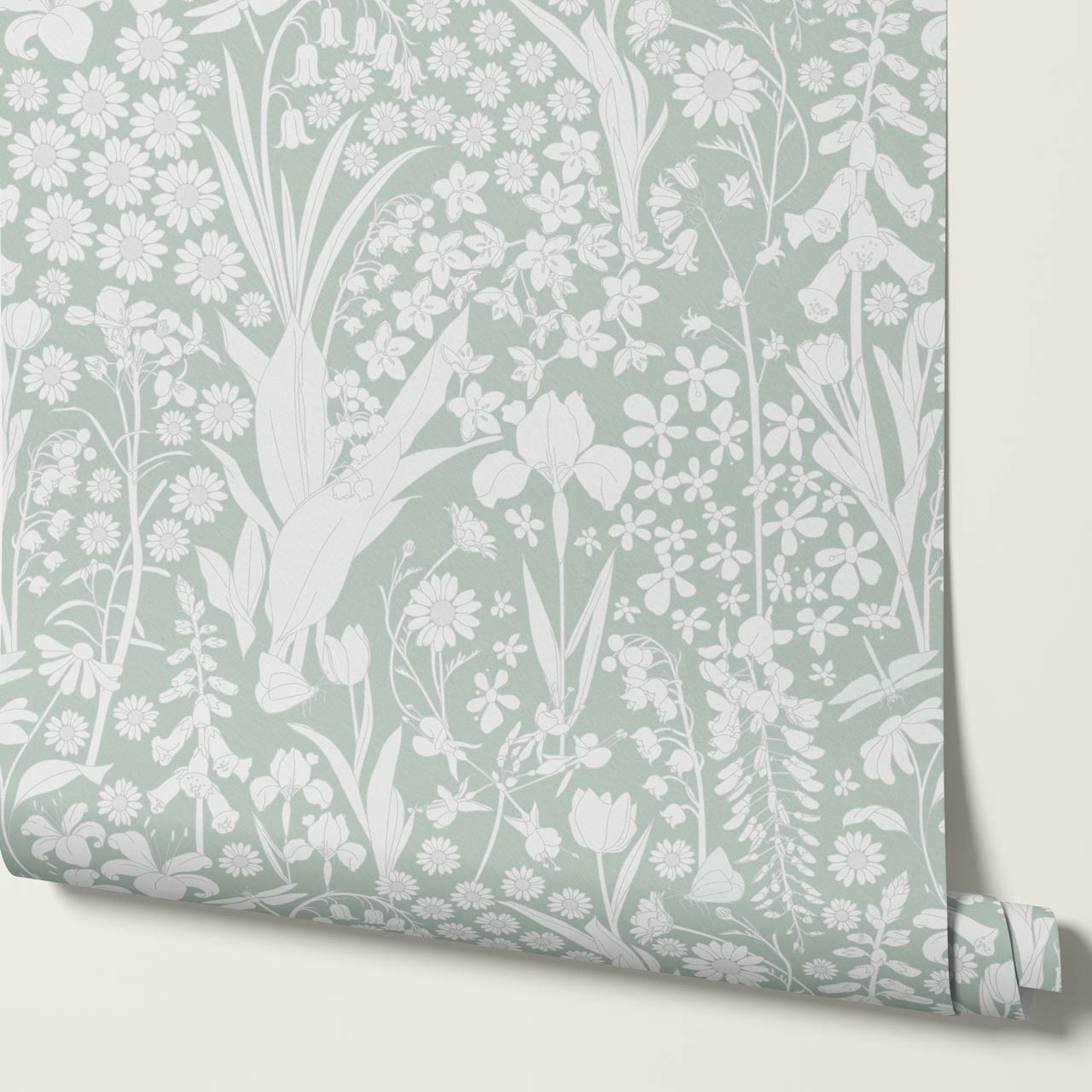 Kaira Secret Garden Sage Wallpaper