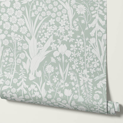 Kaira Secret Garden Sage Wallpaper