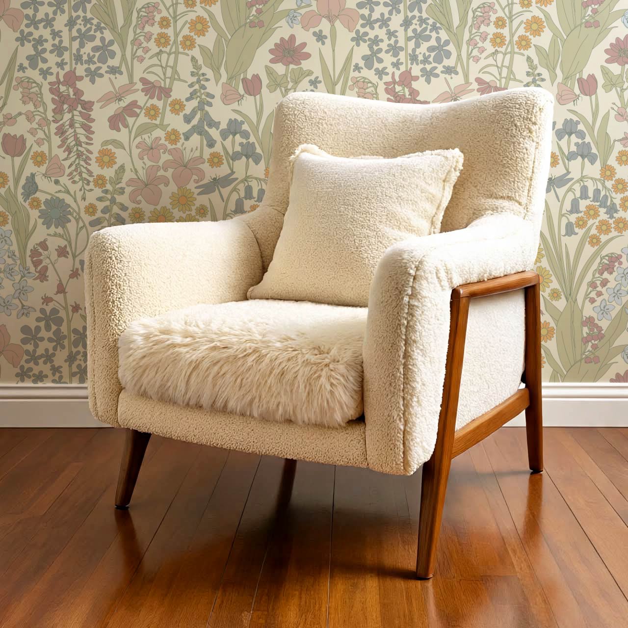 Kaira Secret Garden Cream Wallpaper