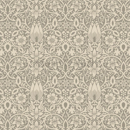 Kaja Borage Vintage Vines Stone Straw Wallpaper