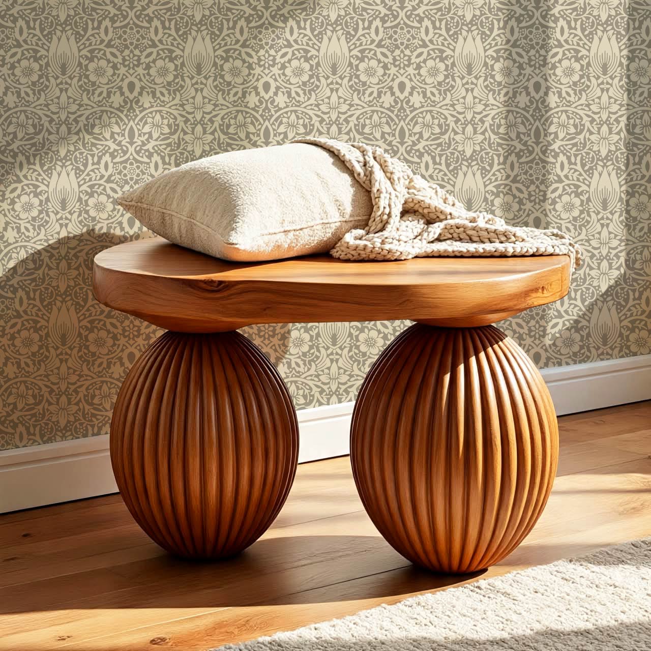 Kaja Borage Vintage Vines Stone Straw Wallpaper