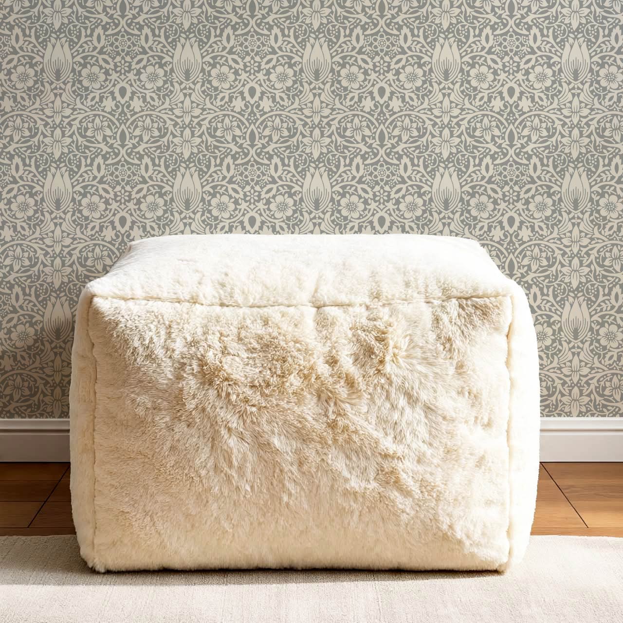 Kaja Borage Vintage Vines Gray Cloud Ivory Wallpaper