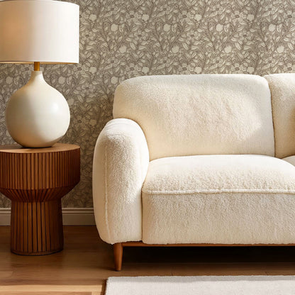 Karine Bergamot and Blooms Cocoa Wallpaper