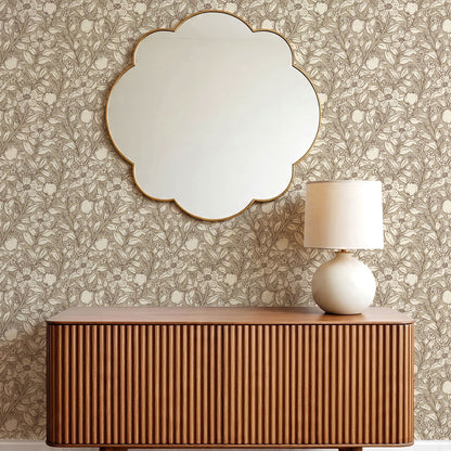 Karine Bergamot and Blooms Cocoa Wallpaper