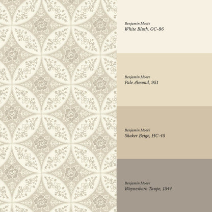 Katherine Silk Circles Limestone Wallpaper