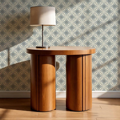 Katherine Silk Circles Manor Blue Wallpaper