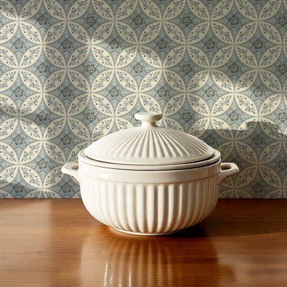 Katherine Silk Circles Manor Blue Wallpaper