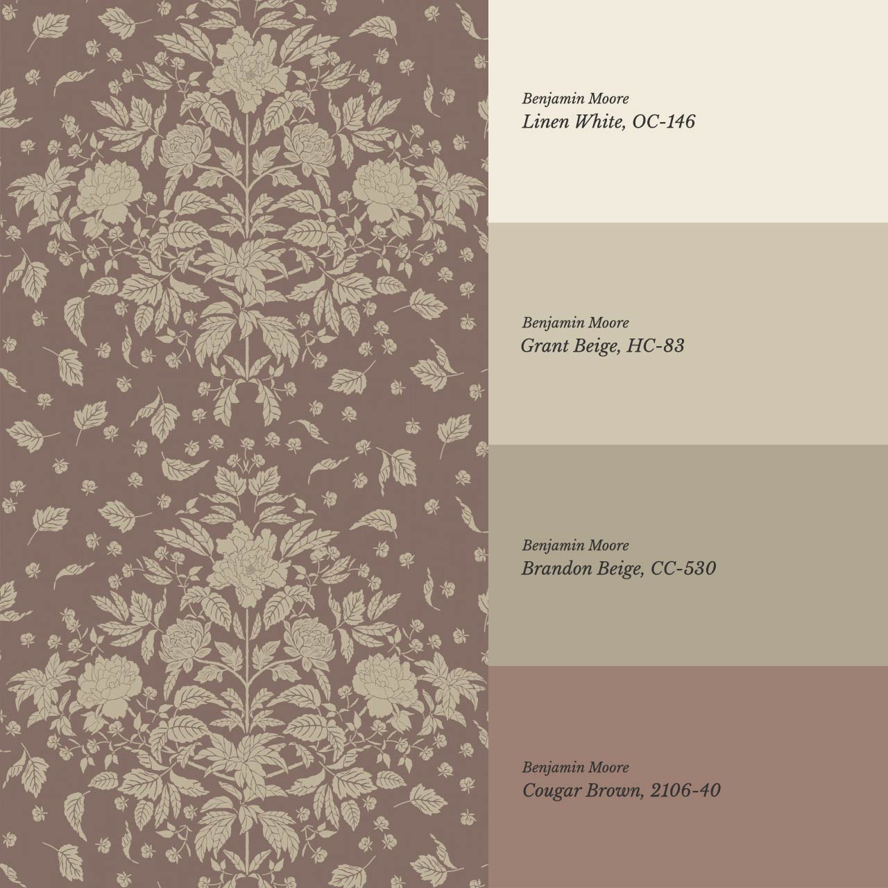 Kayla Tosssed Peonies Taupe Rose Dust Wallpaper
