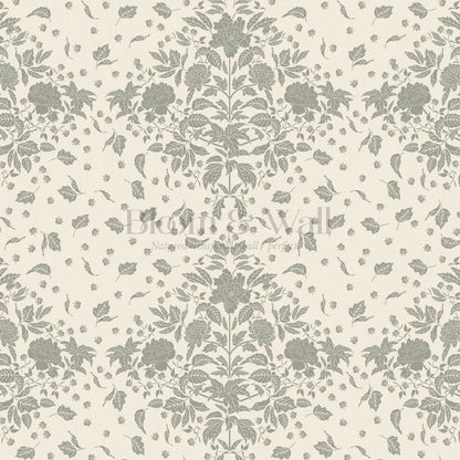 Kayla Tosssed Peonies Cream Sage Wallpaper