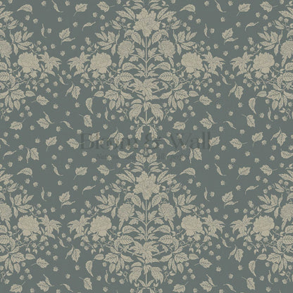 Kayla Tosssed Peonies Taupe Slate Wallpaper