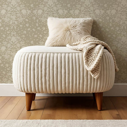 Kayla Tosssed Peonies Stone Ivory Wallpaper
