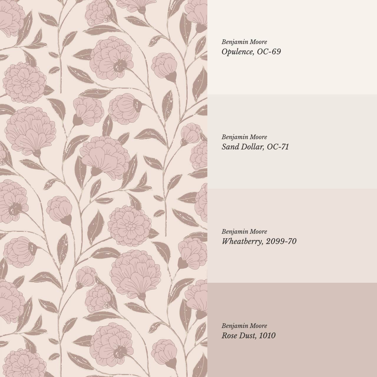 Kaylani Floral Vines Mauve Wallpaper