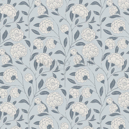 Kaylani Floral Vines Sky Wallpaper